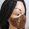beind the ear elastic  mask leopard animal print
