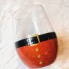 santa stemless wine glass