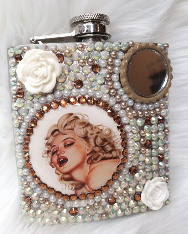 brown bling flask